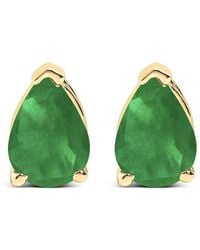 Haus of Brilliance - 14K 6X4Mm Pear Shaped Emerald Solitaire Stud Earrings - Lyst
