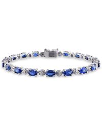 Amour - 9 7/8 Ct Tgw Created Sapphire And Diamond Bracelet - Lyst