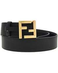 Fendi - Leather Ff Buckle Belt - Lyst