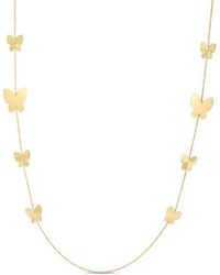 Tresorra - 14K Ppillon Graduated Butterfly Necklace - Lyst