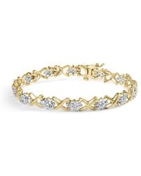 Haus of Brilliance - 10K Plated .925 Sterling 2.00 Cttw Round-Cut Diamond Link 7" Bracelet (H-I Color, I2-I3 Clarity) - Lyst