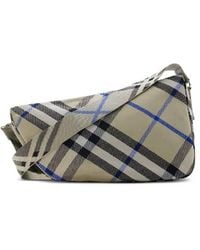 Burberry - Check Pattern Shield Messenger Bag - Lyst
