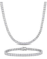 Amour - 2-Piece Set 63Ct Tgw Created Sapphire Tennis Necklace And Bracelet - Lyst