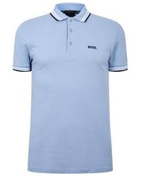 BOSS - Paddy Logo Detail Cotton Polo Shirt - Lyst