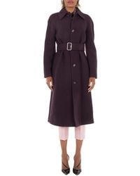 Burberry - Wool Belted Coat, Brand Size 8 (Us - Lyst
