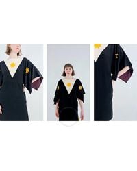 Burberry - Ladies Geometric Print Silk Crepe De Chine Cape Sleeve Dress, Brand Size 4 (Us - Lyst