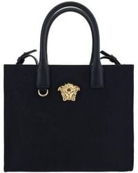Versace - Cotton With Medusa Logo Shoulder Bag - Lyst