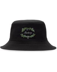 Burberry - Thistle Logo Embroidered Bucket Hat - Lyst