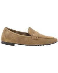 Tory Burch - Suede Double T Ballet Loafer - Lyst