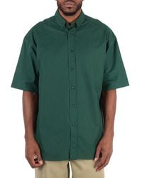 Burberry - Cotton Oxford Ekd-Logo Embroidered Shirt - Lyst