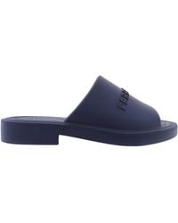 Ferragamo - Ferragamo Giuneva Logo Embossed Slides, Size 7 - Lyst