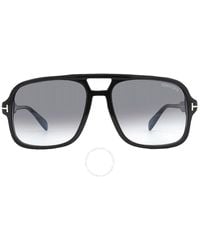 Tom Ford - Falconer Smoke Gradient Navigator Sunglasses Ft0884 01b 60 - Lyst