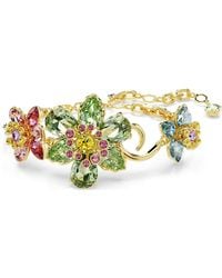 Swarovski - Idyllia Bracelet, Mixed Cuts, Flower, 18K Finish - Lyst