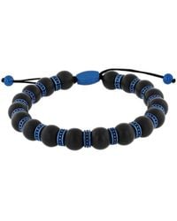 Robert Alton - Stainless Steel Matte Onyx Bead Bolo Bracelet - Lyst