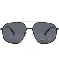 Polaroid - Core Polarized Grey Navigator Sunglasses Pld 6173/s 0807/m9 58 - Lyst