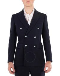 Burberry - Navy Double-breasted English Tailored Jacket - Lyst