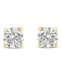 Haus of Brilliance - 14K 1.0 Cttw Round Brilliant Cut Lab Grown Diamond 4-Prong Classic Solitaire Stud Earrings (G-H Color, Vs1-Vs2 Clarity) - Lyst
