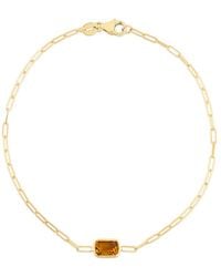 Kylie Harper - Ladies 14K Petite Emerald-Cut Citrine Paperclip Chain Bracelet - Lyst