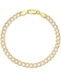 Kylie Harper - Thick 8.5" Italian Two-Tone Diamond-Cut Pave Miami Cuban Curb Chain Bracelet - Lyst