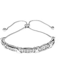 Haus of Brilliance - 925 Sterling 1/10 Cttw Diamond X Link Bolo Bracelet (I-J I2-I3 - Lyst