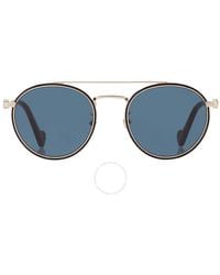 Moncler - Blue Round Sunglasses Ml0179-d 32n 52 - Lyst