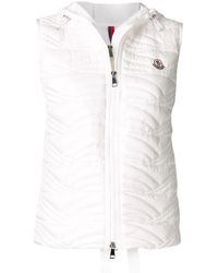 Moncler Ladies Glauque Hooded Gilet - White