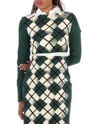 Burberry - Argyle Fine-Knit Cropped Sweater - Lyst