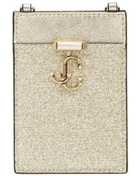 Jimmy Choo - Platinum Ice/Light Glitter Chain-Strap Cardholder - Lyst