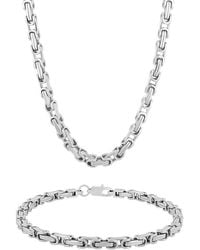Robert Alton - Byzantine Link Stainless Steel Jewelry Set - Lyst