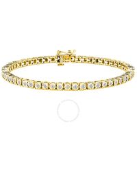 Haus of Brilliance - 10k Gold Plated .925 Sterling Silver 1.0 Cttw Miracle-set Diamond Round Faceted Bezel Tennis Bracelet - Lyst