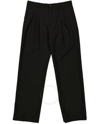 Burberry - Wide Leg Wool Twill Trousers, Brand Size 46 (Waist - Lyst