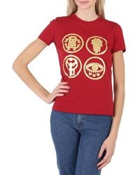 Roberto Cavalli - Ladies Carmine Lucky Symbol Embroidered T-Shirt, Brand Size 38 (Us - Lyst
