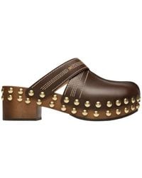 Bally - Ele Studded Leather Clog Mules, Brand Size 38 Us - Lyst