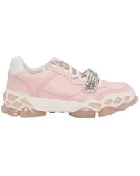 Jimmy Choo - Diamond X Strap/F Leather Trainers, Brand Size 34.5 Us - Lyst