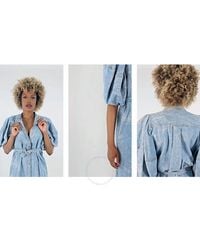 Stella McCartney - Crinkle Denim Puff Sleeve Dress, Brand Size 38 (Us - Lyst