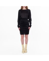 Saint Laurent - Long-Sleeve Ackless Knit Dress - Lyst