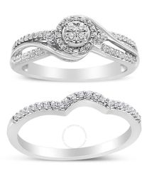 Haus of Brilliance - 925 Sterling 1/3 Cttw Composite Diamond Frame Bypass Bridal Set Ring And Band (I-J Color, I2-I3 Clarity) - Lyst