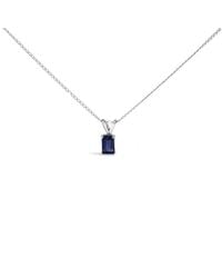 Haus of Brilliance - 14K 6X4Mm Emerald Cut Sapphire Solitaire Pendant Necklace - Lyst