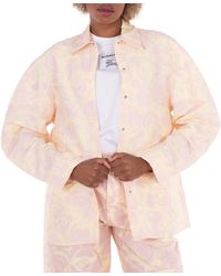Burberry - Taffeta Shirt With Floral Print, Brand Size 4 Us - Lyst