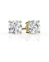 Brilliant Diamond - 1 Carat Round Lab Grown Diamond Stud Earrings - Lyst