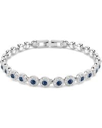 Swarovski - Una Angelic Rhodium Plated Tennis Bracelet - Lyst