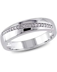 Amour - 1/10 Ct Tw Diamond Crossover Ring - Lyst