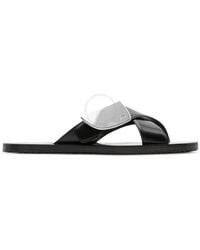 Burberry - Strip Shield Leather Slides, Brand Size 41 Us - Lyst