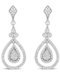 Haus of Brilliance - 18k White Gold 1 1/4 Cttw Round Diamond Openwork Teardrop-shaped Dangle Earrings - Lyst