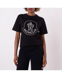 Moncler - Logo Embellished Classic Cotton T-Shirt - Lyst