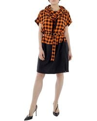 KENZO - Wool Blend Check Snood Dress, Brand Size 38 (Us - Lyst
