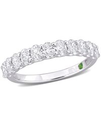 Created Forever - 1Ct Tdw Oval Lab-Created Diamond And Tsavorite Accent Semi-Eternity - Lyst