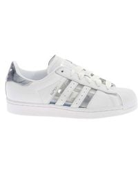 adidas - Superstar Cloud White/grey Basketball Sneakers - Lyst