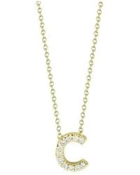 Roberto Coin - Love Letter C Pendent With Diamonds - Lyst