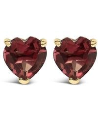 Haus of Brilliance - 14K 5Mm Heart Cut Garnet Solitaire Stud Earrings - Lyst